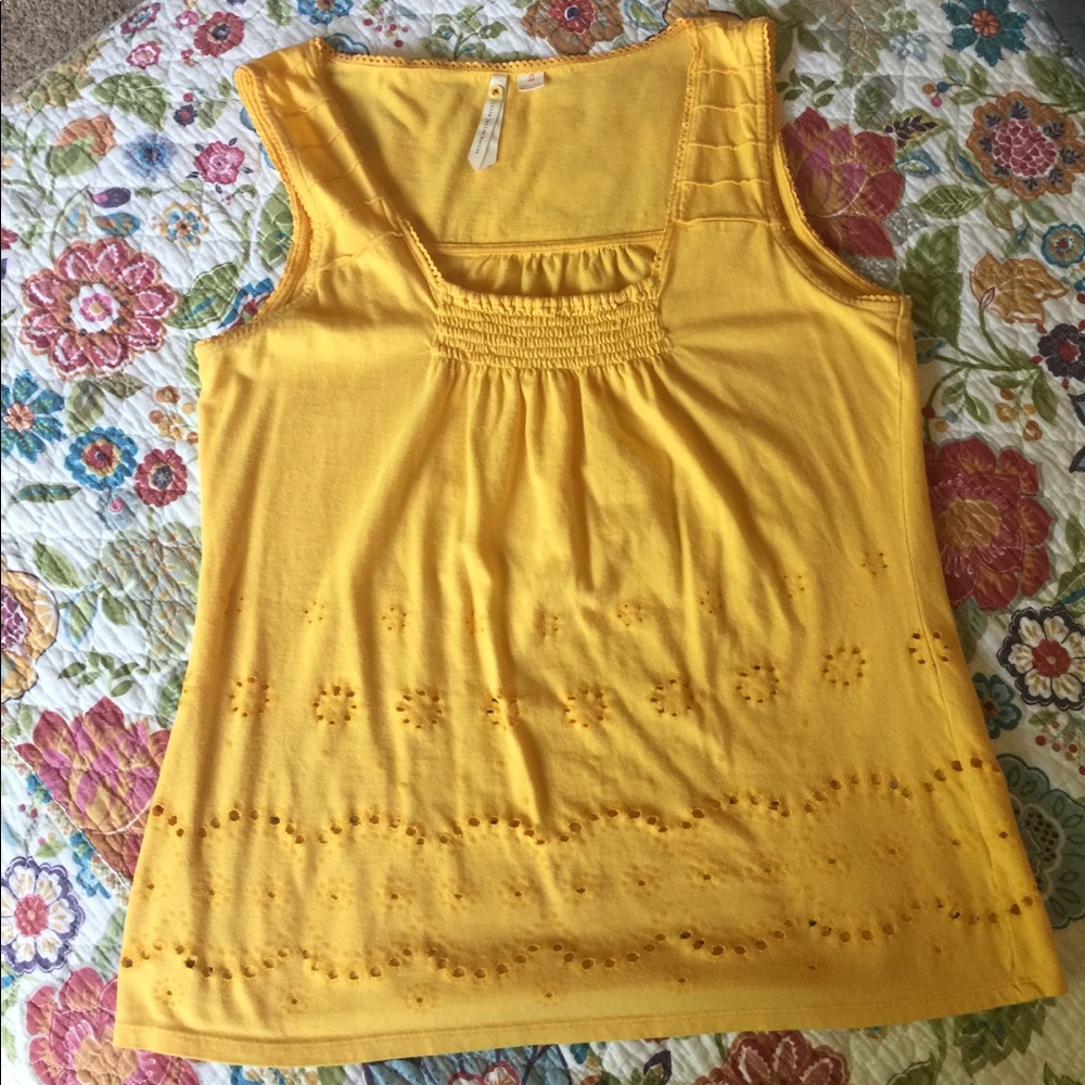 Anthropologie Eyelet Sleeveless Top